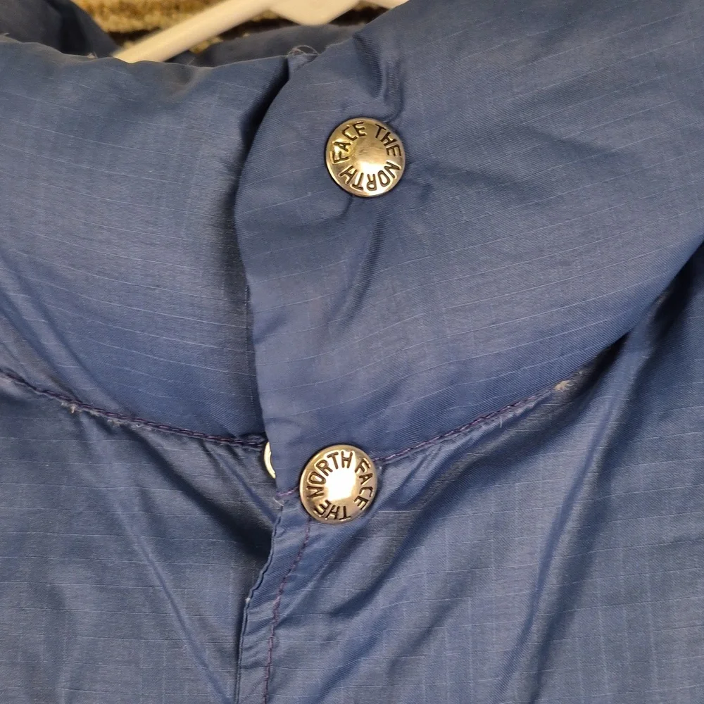 THE NORTH FACE Blue Goose‎ Down Puffer Mens Large Full Button Vest VTG 70s RARE
